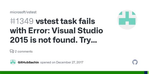 test tools for microsoft visual studio 2015 package failed|vtest task failed with error.